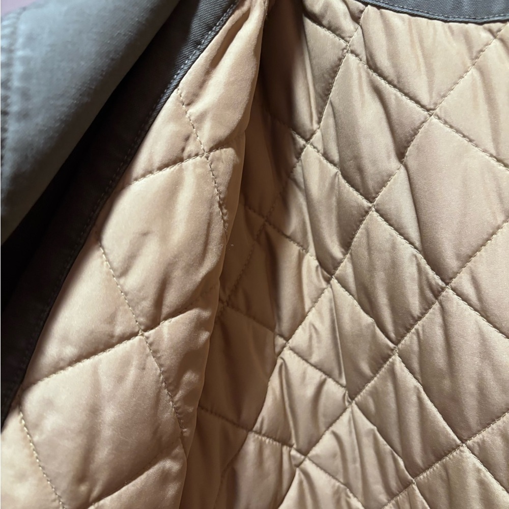 L.L. Bean Women's Olive Jacket with Brown Collar - Picture 5 of 9
